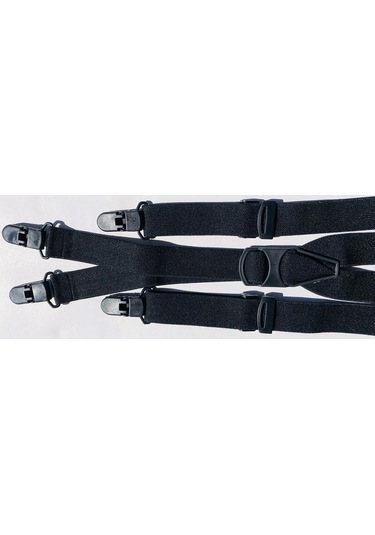 Siyah Pantolon Askısı 4 Klipsli Bay Bayan