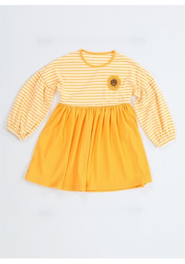 Sunflower Sarı Çizgili Kız Elbise-sarı Sarı