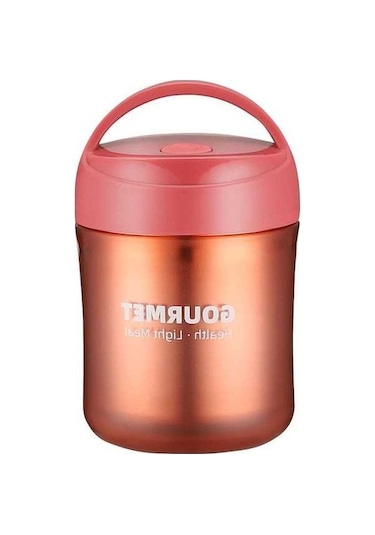 Funtree Paslanmaz Çelik Kaba, 500ml, Geniş Ağız, Kırmızı/sarı/mavi, Pratik Kapaklı Model