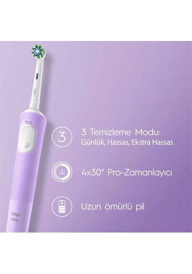 Oral-B Şarjlı Vitality Pro Koruma ve Temizlik Elektrikli Diş Fırçası Lila