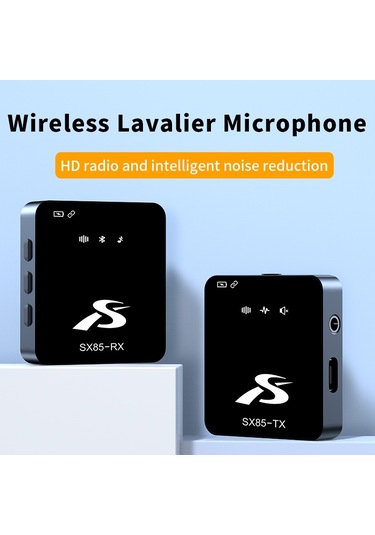 Sx85 1 Tx + 1 Rx Kare Akıllı Gürültü Azaltma Yaka Kablosuz Mikrofonu Type-c