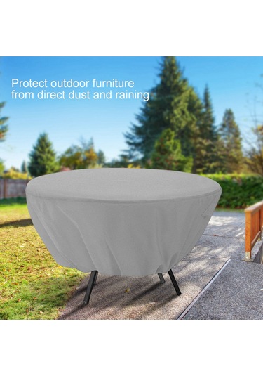 Lemestar Dış Mekan Masa Sandalye Koruması - Su Geçirmez, Güneş Ve Toz Koruyucu - Gri Renk - Nylon Kordonlu Sabitlenme