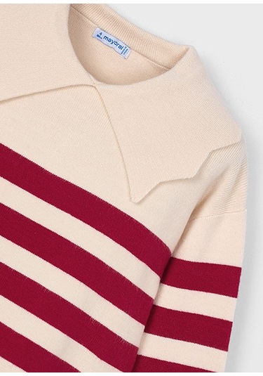 Mayoral Kırmızı Çizgili Kız Çocuk Kazak 4301 Kırmızı