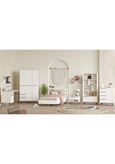 Robin Home Lidya Genç Odası Takımı 6'lı Set Beyaz