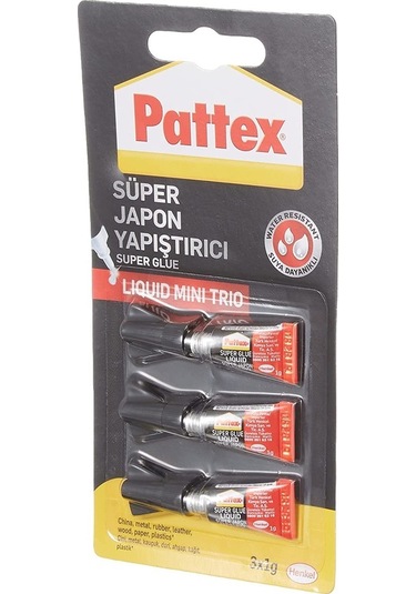 Pattex Süper Glue Hızlı Japon Yapıştırıcı Mini Trio 3X1 Gr