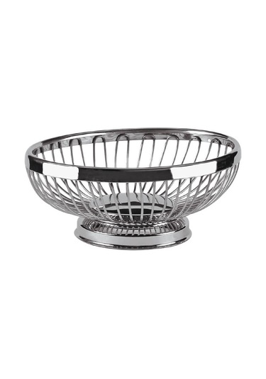 Paslanmaz Oval Ekmek Ve Meyve Sepeti 02 Ahşap