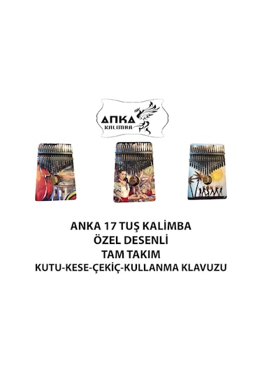 Anka Özel Resim Baskılı Kayın Ağacı Özel Üretim 17 Sesli Kalimba