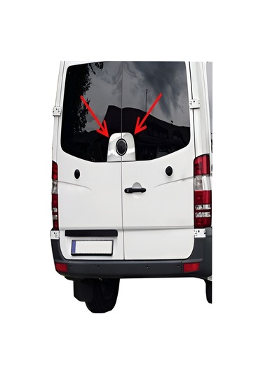 Mercedes Sprinter W906 Uyumlu 2006-2018 Krom Arka Amblem Çerçevesi 2 Parça Paslanmaz Çelik