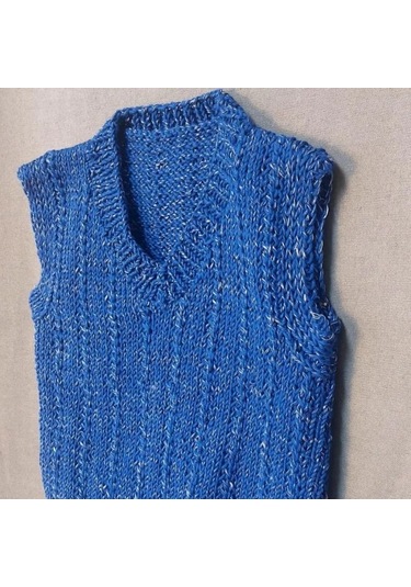 Uretti - Talia 8659 - 8114 El Örgüsü Lacivert Erkek Çocuk Süveter - 2 Yaş Mavi