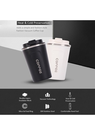 Ulzyvf Paslanmaz Çelik Seyahat Kahve Termosu - Sızdırmaz Pembe, Kahvelerinizi Koru Pembe