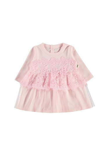 Civil Baby Fırfır Tüllü 3-12 Ay Elbise - Pembe