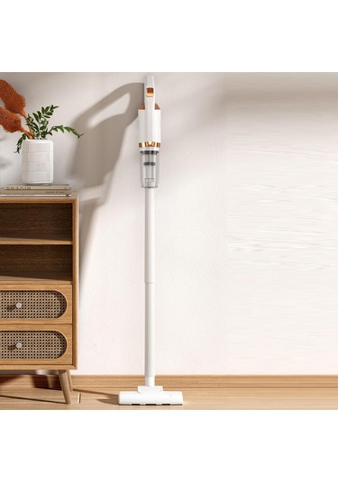 Zemin Fırçası İle Kablosuz Elektrikli Süpürge, Araba Elektrikli Süpürge Güçlü Emme, Araba Ev Masası İçin Sessiz El Vakumu, Beyaz