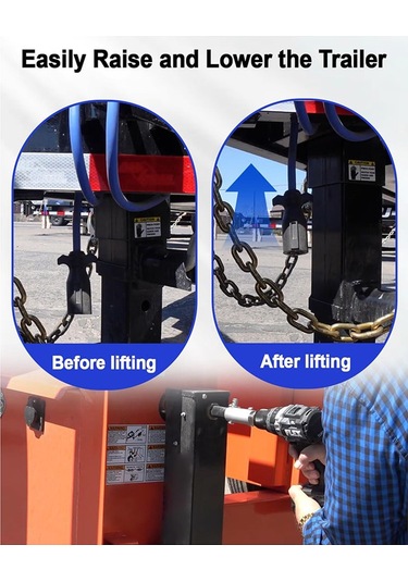 Xurunkeji Paslanmaz Çelik Römork Krikosu Elektrikli Matkap Adaptörü Ve 2 Adet 1/2 İnç Soket Adaptör Ucu, Kriko Tahrik Mili İle Uyumlu