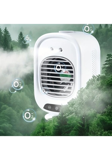 Motion003 Beşik Baş Sallamama Taşınabilir Akıllı Mini Klima Fanı Usb Şarjlı Sessiz Çalışma Ev Ofis Seyahat Balıkçılık