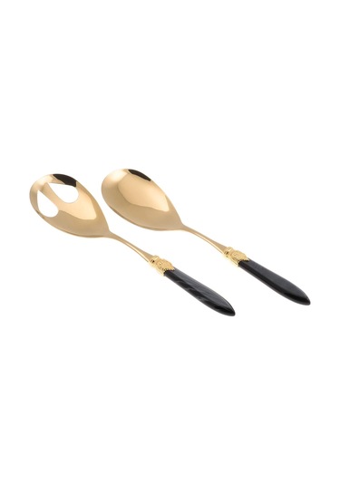 Rivadossi Laura Oro Siyah Salata Servis Seti Siyah