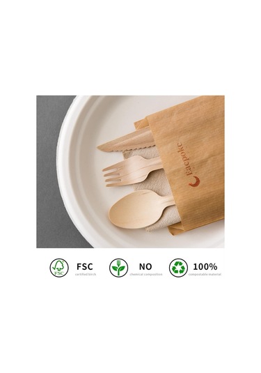 Skycity 100 Adet Gıda Grubu Ahşap Çatal Seti, Çevre Dostu Ve Geri Dönüştürülebilir Ahşap Beste Ürünü Ahşap