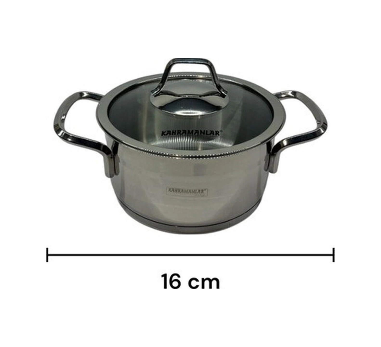 Derin Çelik Tencere 16 Cm, Sağlam Ve Şık, Dayanıklı Mutfak Gereci Bakır - Siyah