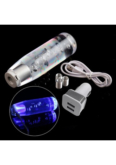 Araba Modifikasyonu Led Kristal Tipi Vites Kovluğu 15cm Mavi - Kolay Kurulumlu, İç Mekana Stil Katıyor Mavi Mavi