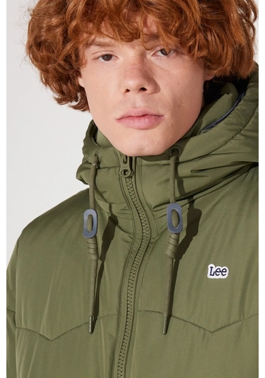 Lee Kapüşonlu Regular Fit Zeytin Erkek Mont L88Bnya61 Yeşil