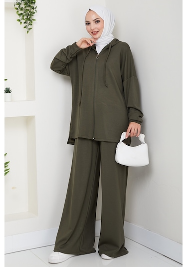 Kapüşonlu Oysho İkili Takım 1609 - Haki Haki