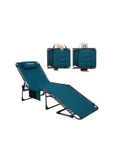 Kingcamp Magnolia B20 Premium 7 Kademeli Katlanır Dolgulu Şezlong Blue Mavi