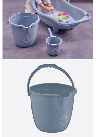 Flosoft Bebek Banyo Kovası, Saplı Oluklu Çok Amaçlı Kova 13 Litre Çok Renkli