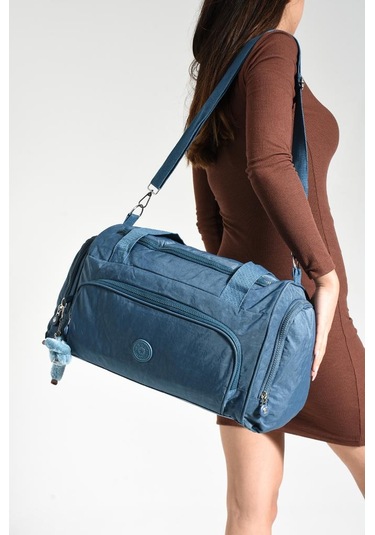 Unisex Kabin Boy Çapraz Askılı Omuz Çantası Seyehat Spor Çantası Hafif Klinkır Kumaş 40 25 Cm Mavi