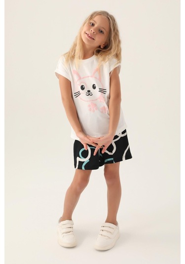 Roly Poly 3397 Cat Kız Çocuk Şort Takım 001