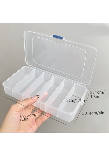 Gateesat 6 Gözlü Şeffaf Saklama Kutusu Toz Geçirmez Takı Ve Aksesuar Organizer Şeffaf 6 Bölmeli Saklama Kutusu