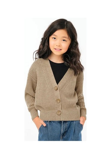 Joli Kıds Okul İçin Düğmeli Örgü Hırka 92517473 Bej