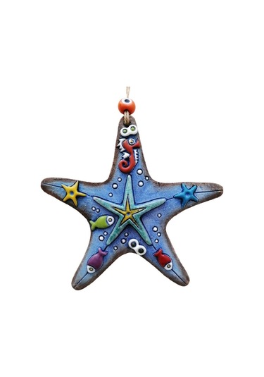 Özel Tasarım Deniz Yıldızı Seramik Duvar Süsü Ev Bahçe Duvar Dekorasyon