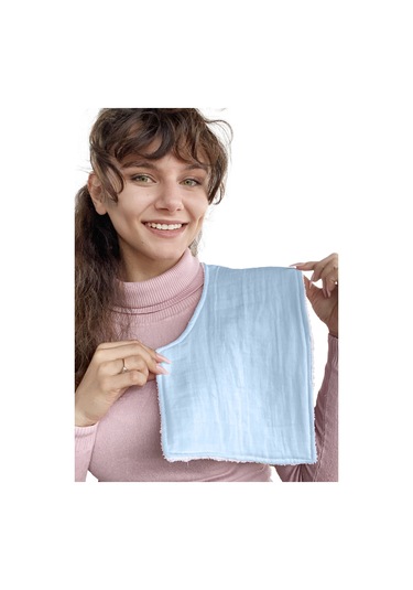 Müslin-havlu 2'li Çift Yönlü Omuz Bezi Gaz Çıkarma Bezi M-beyaz Beyaz - Mavi