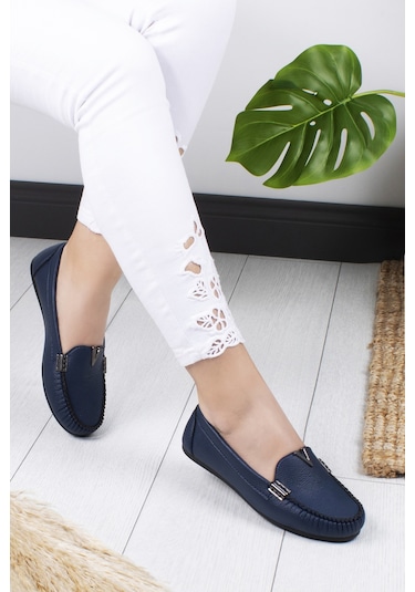 Khayt Flora Casual Günlük Kadın Babet Ayakkabı Lacivert