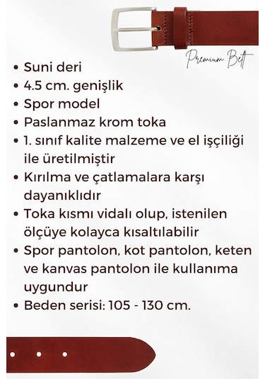 Haki Yeşil Süet Suni Deri Dikişli Model 4.5 Cm.lik Unisex Spor Kemer - 4510-10 001 Haki
