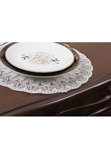 12 Kişilik Amerikan Servis Supla Ve Runner Seti Kırık Beyaz Renk Beyaz