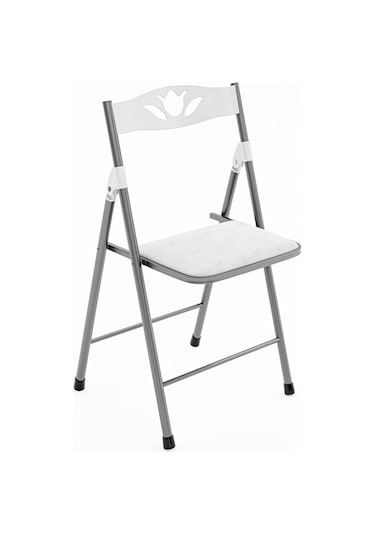 Katlanır Masa ve 2 Adet Sandalye Seti Beyaz 50 x 80 -1130
