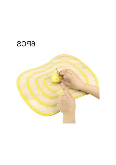 Fastbuy 6 Adet Mutfak Doğrama Blokları, Esnek Şeffaf Kesme Tahtaları, Sarı Sarı