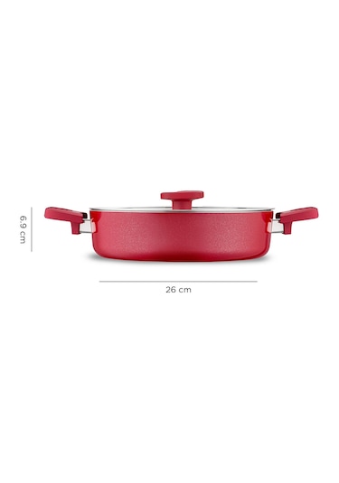 Jumbo Swiss Crystal Red 7 Parça Tencere Seti Kırmızı