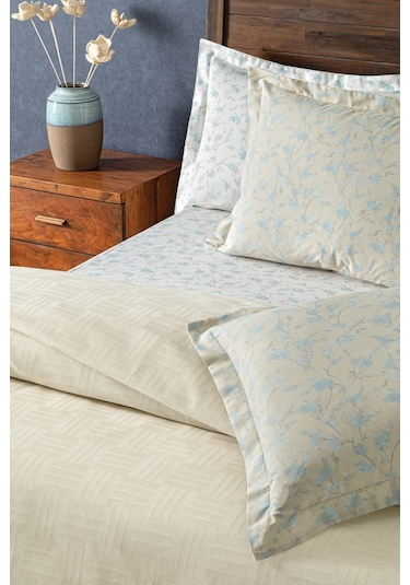 Puffy Elois Tek Kişilik Bambu Pike Takımı - Ekru