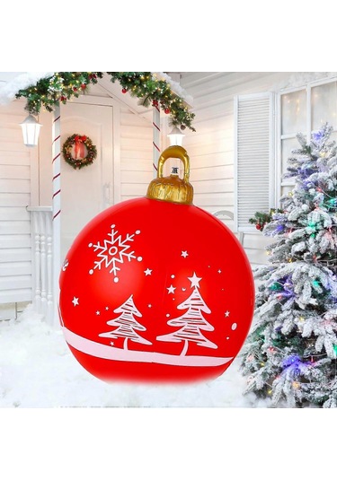 Wjtg 2024,60cm Noel Şişme Topu Şişme Pvc Noel Topları Noel Süslemeleri Noel Ağacı Topundan Yapılmış Noel Topu Noel Topu