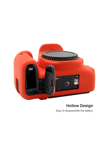 Sones Canon Eos 77d İçin Uyumlu Puluz Yumuşak Silikon Koruyucu Kılıf Kırmızı