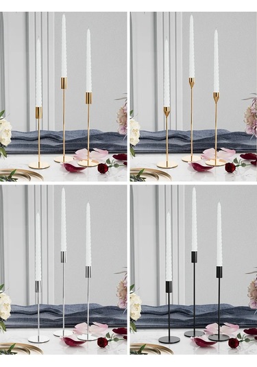 Pabk Dekor İçin Altın Ayaklı Metal Mumluklar. 193030931 Altın Rengi