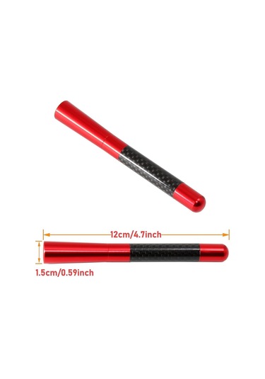 Volkswagen T5 Uyumlu Alüminyum Karbon Fiber Oto Araç Anten Çubuğu Kırmızı