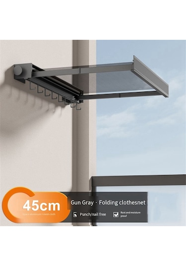 Xiaaokeji Geri Çekilebilir Görünmez Katlanır Çamaşır Kurutma Rafı,delmesiz,beyaz Beyaz