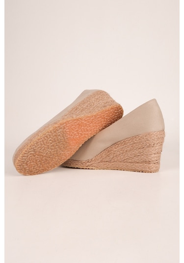 Star Tombis Bej Keten Espadril Dolgu Topuk Bej 1433