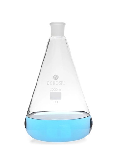 Borosil Cam Erlen Şilifli Erlenmeyer Flask 2 L