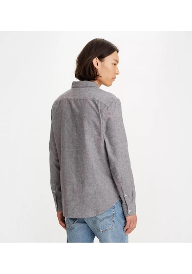 Erkek Gömlek Ls Battery Hm Shırt Slım Black Agate 86625-0018-5271 Blacks