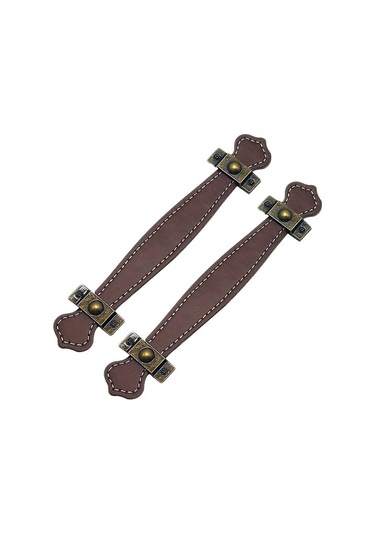 2 Adet Deri Çekmece Kulpu Vintage Pratik Bavul Kulpu Çekmece Dolap Kapısı İçin Deri Çekme Kulpları Açık Kahverengi