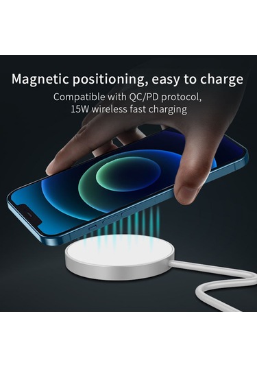 Maiyame Gümüş Manyetik Kablosuz Şarj Cihazı - 15w Hızlı Şarj, 5g Uyumluluk, Çoklu Güvenlik Koruma, Taşınabilir Tasarım