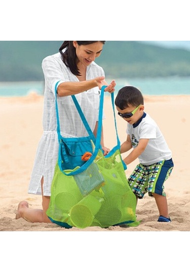Didadodo Katlanır Plaj Çantası Çocuk Oyuncak Saklama Torbası - Geniş Ağ Yapılı, Dayanıklı Yeşil Yeşil